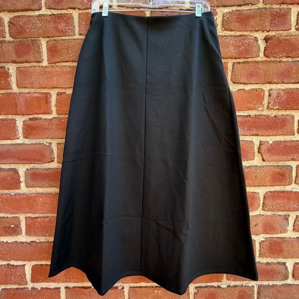 Eileen Fisher $188 Lightweight Ponte A-Line Skirt black petite medium NEW